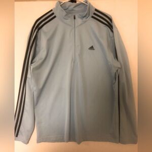 Adidas Men's Light Blue Jacket, Size Large 1/4 Zip